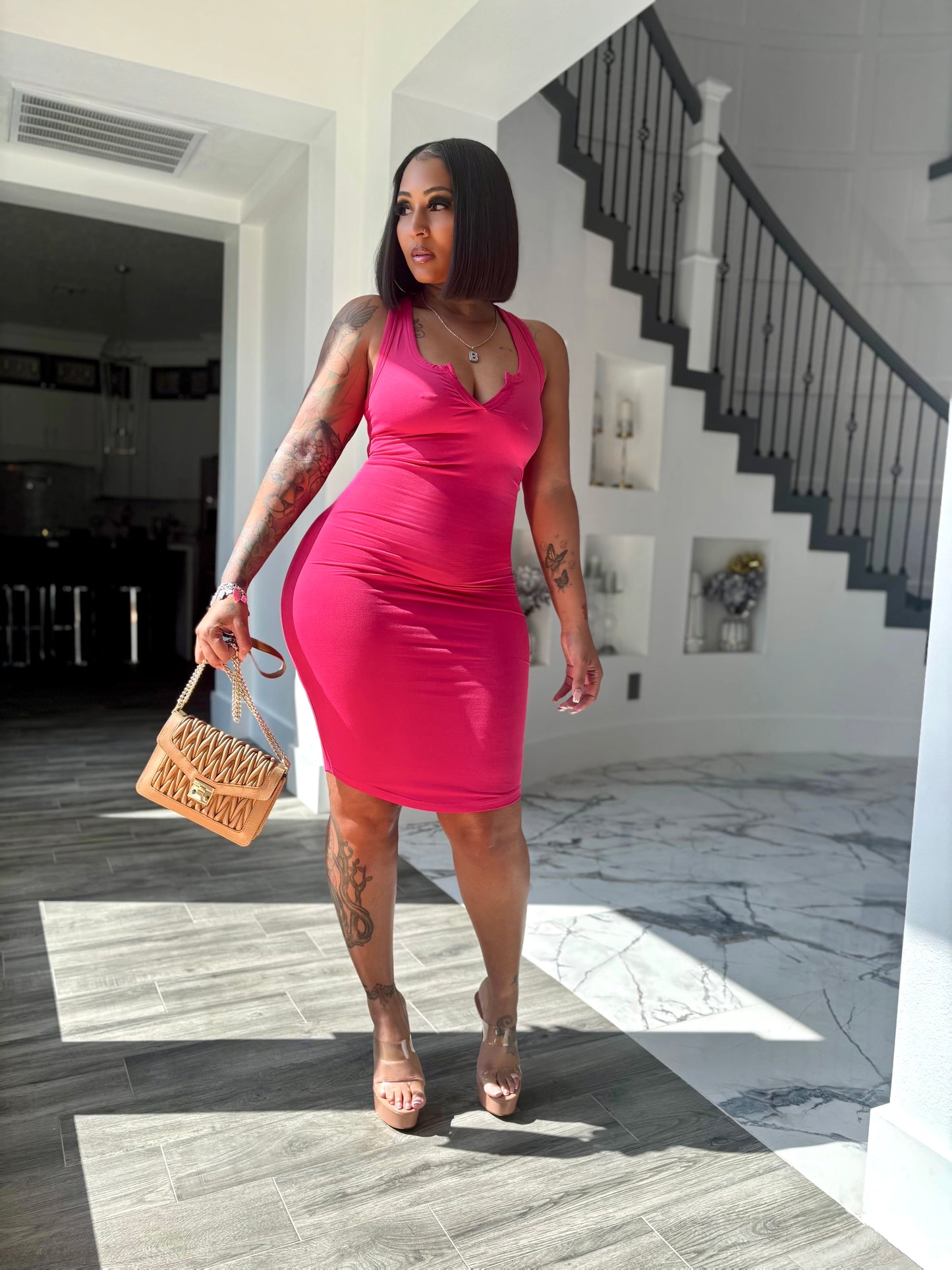 Tia Dress (Fuchsia)