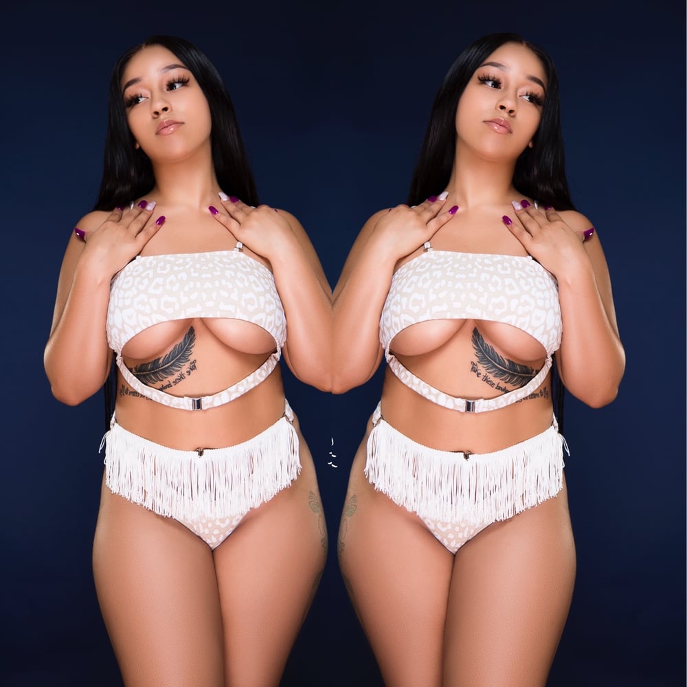 Fringe hem nude set