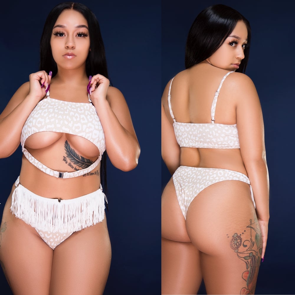 Fringe hem nude set