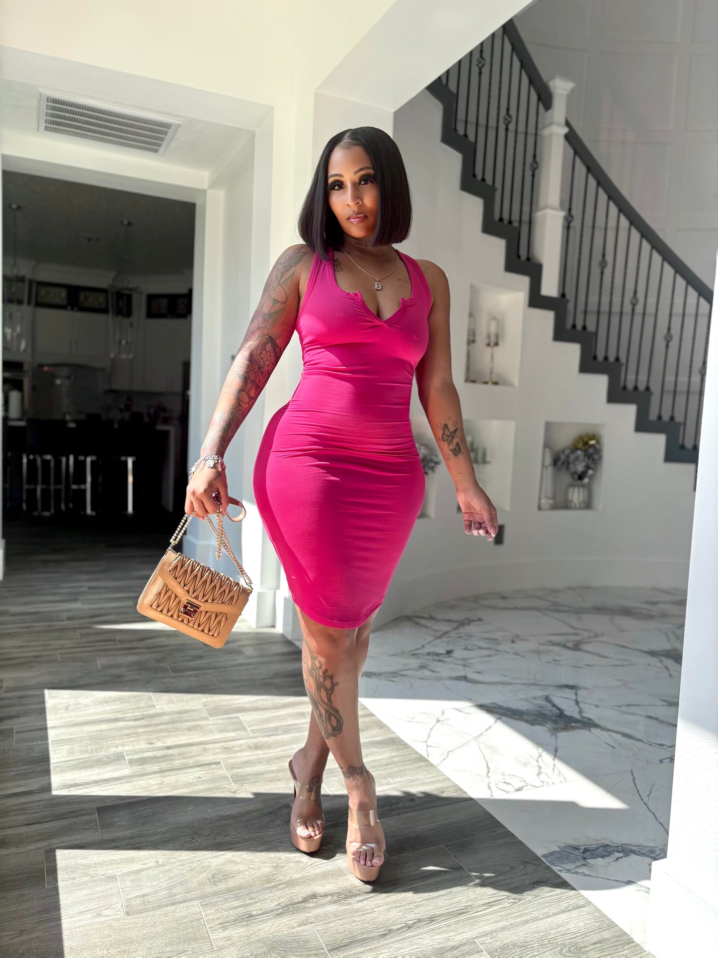 Tia Dress (Fuchsia)